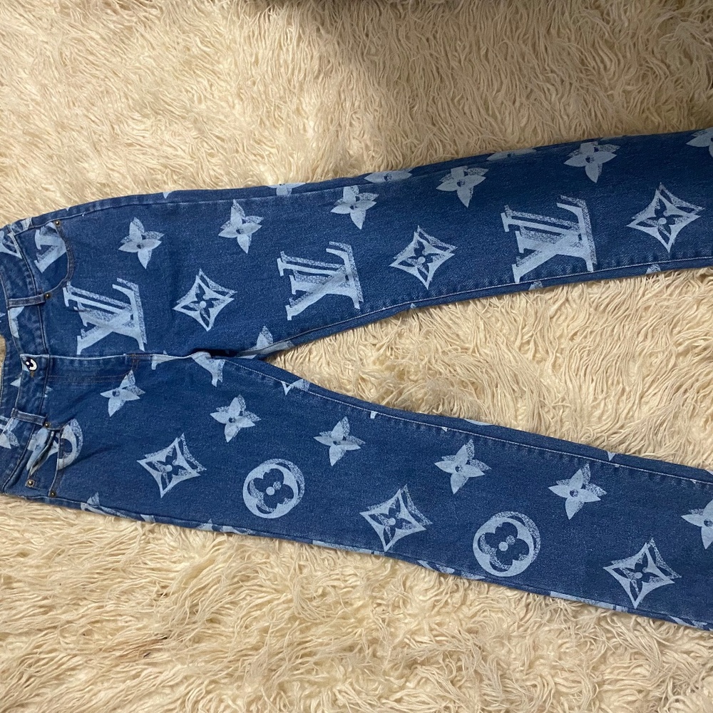 Kids Bleached monogram jeans